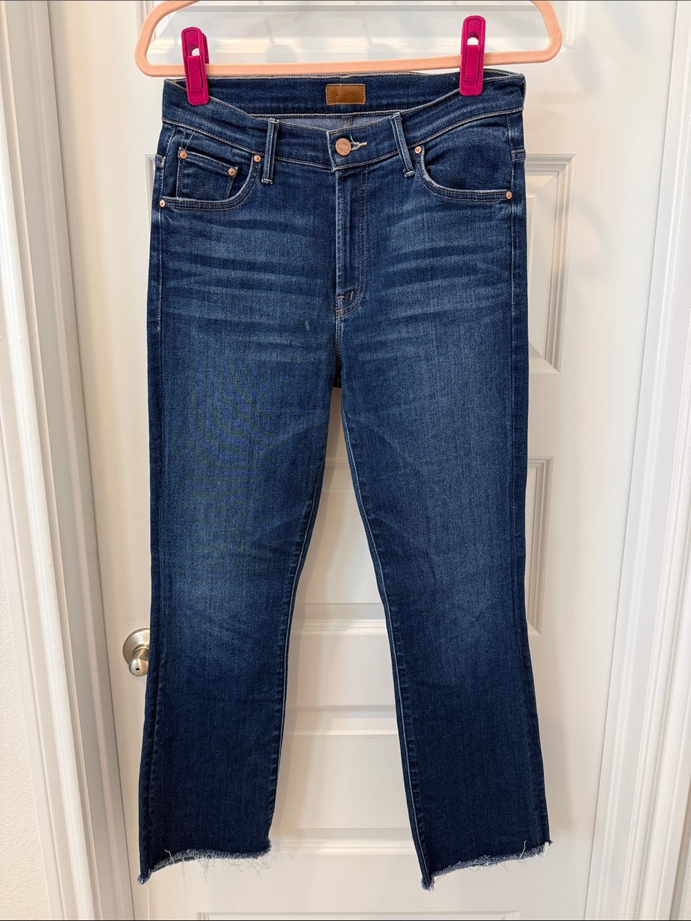 MOTHER Denim Jeans The Insider Fray in Sweet Lime